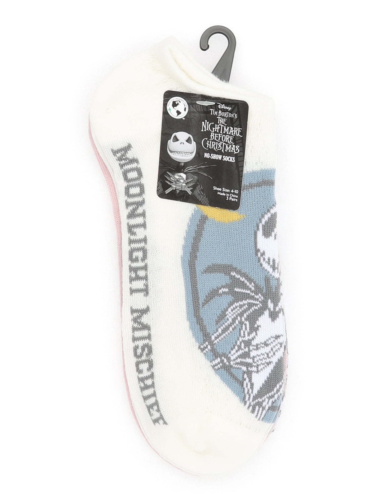 Nightmare Before Christmas Women's No-Show Socks, 3-Pack, Size 4-10