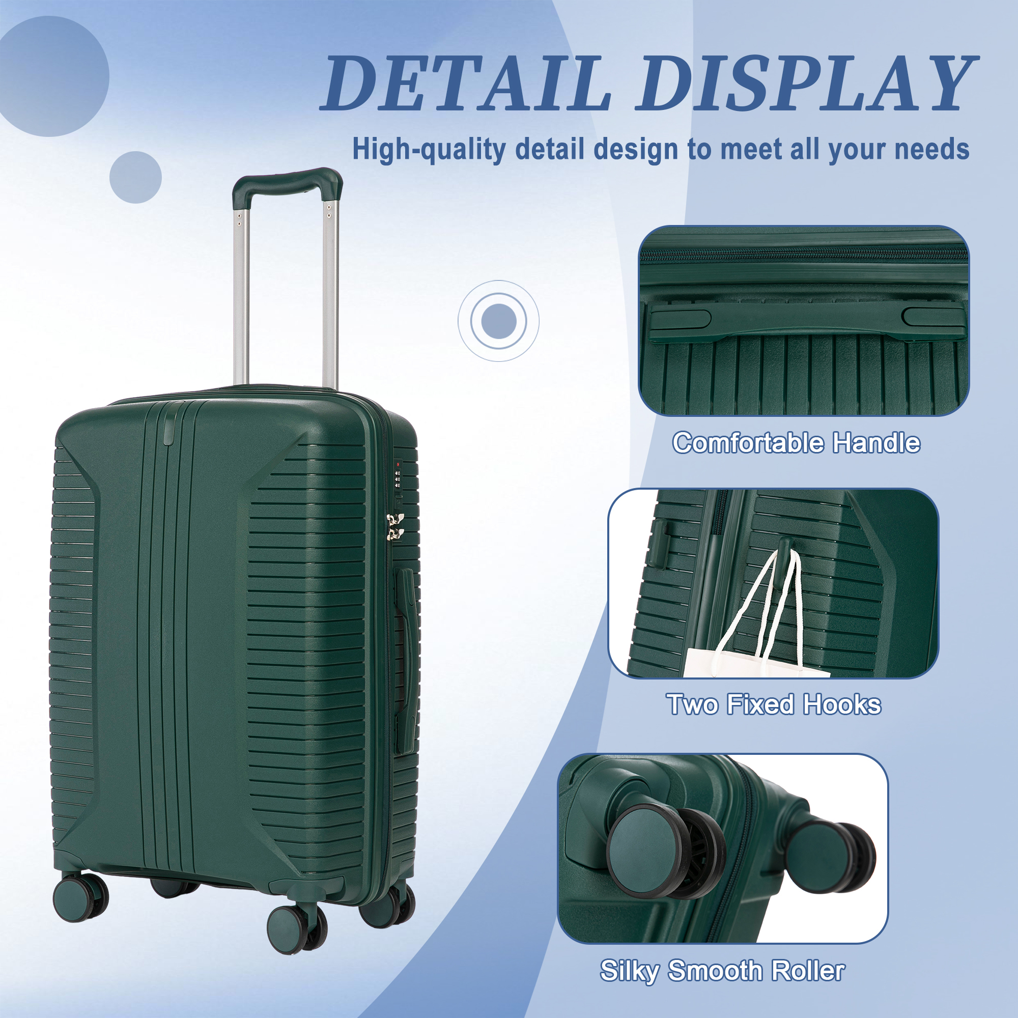 3 Piece Rolling Luggage Set Carry on Luggage Spinner Wheel Lightweight Suitcase with TSA Lock 20in24in28in
