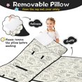 thumbnail image 3 of Baseballs and Text Light Beige Pattern Teens Toddler Nap Mat with Pillow, Sleeping Mat Bag for Preschool Daycare 50"x20", 3 of 6