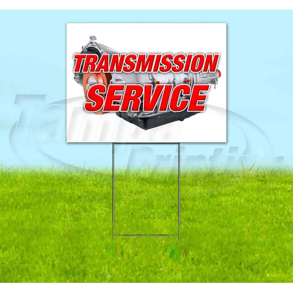 Transmission Service V2  (18"" X 24"") Yard Sign, Includes Metal Step Stake