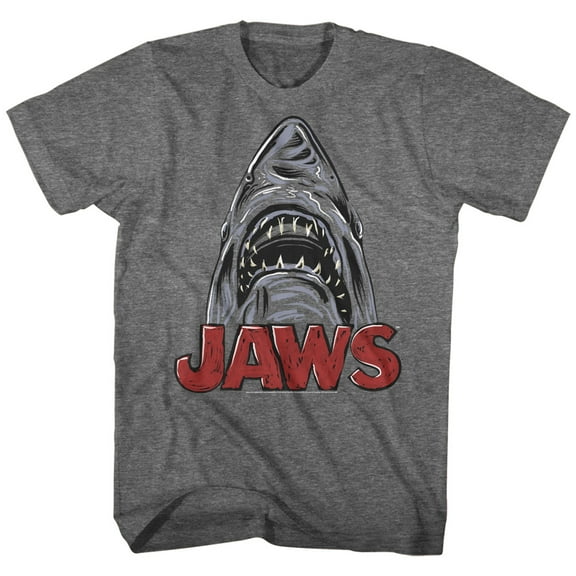 Jaws Sketchy Shark Graphite Heather Adult T-Shirt