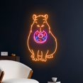 thumbnail image 5 of Handmadetneonsign Don't Worry Be Cappy Neon Light, Donut Capybara Neon Sign, Capybara Donut Light, 5 of 5