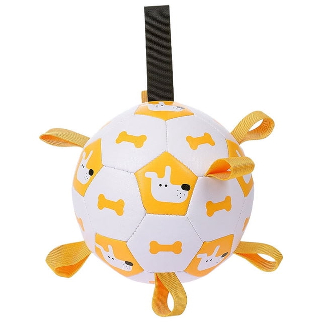 Balón de fútbol con correas, juguetes interactivos para perros de la Copa Mundial de 15cm para tira y afloja, juego de patio, juguete acuático, pelota de pastoreo para perros pequeños