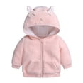 thumbnail image 3 of WIBACKER Newborn Baby Girls Infant Boys Cartoon Zipper Fleece Hooded Jacket Coat with Ears Warm Todder Kids Outwear, 3 of 11