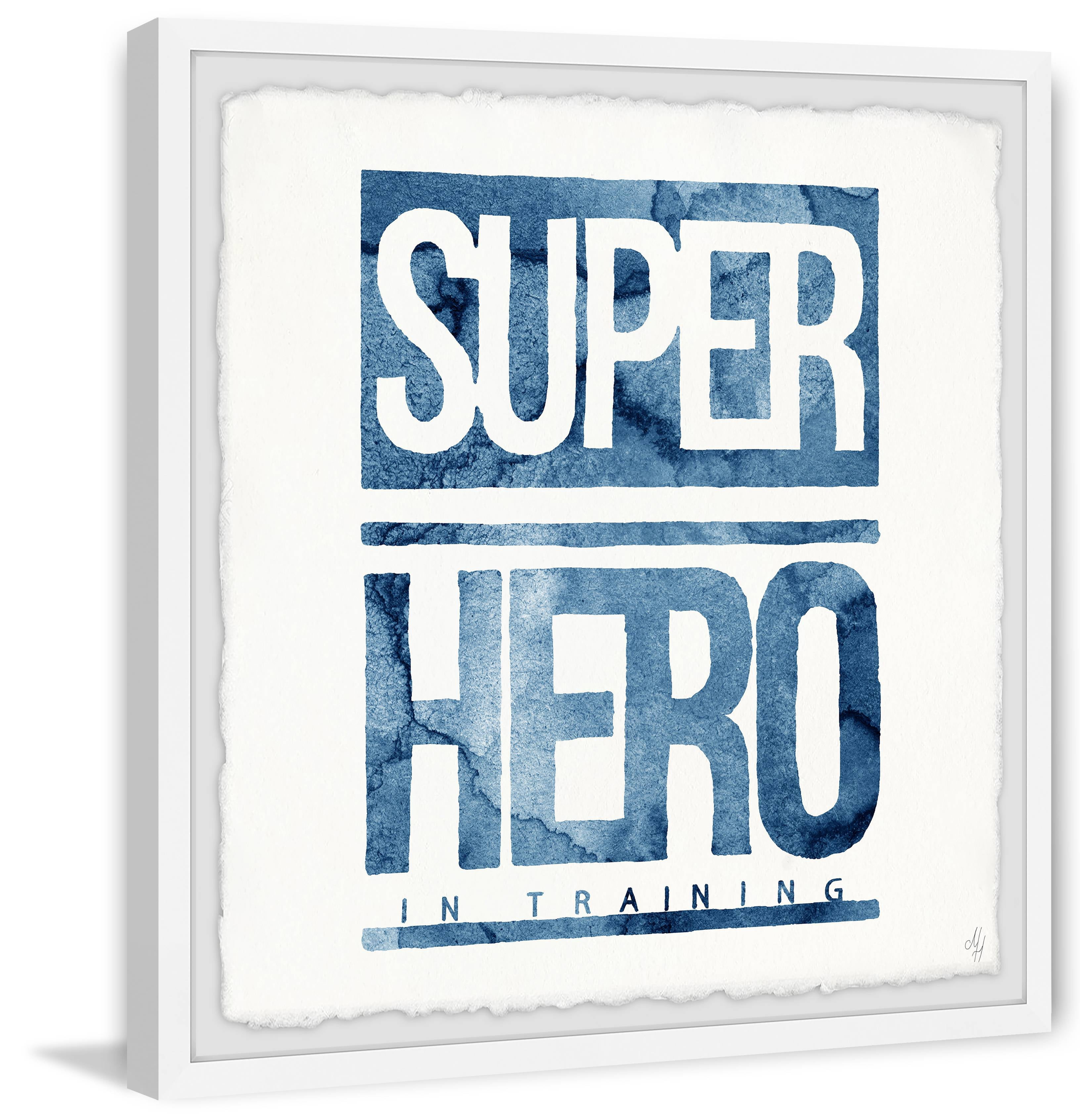 Marmont Hill Blue Superhero in Training Sign Framed Wall Art