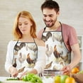 thumbnail image 5 of White Chicken Breed Pattern Apron-Garden Aprons for Women with Pockets-Cotton Linen Waterproof Kitchen Cooking Gardening Aprons Adjustable for Kitchen,Cooking,BBQ and Salon 33x27 Inch, 5 of 7