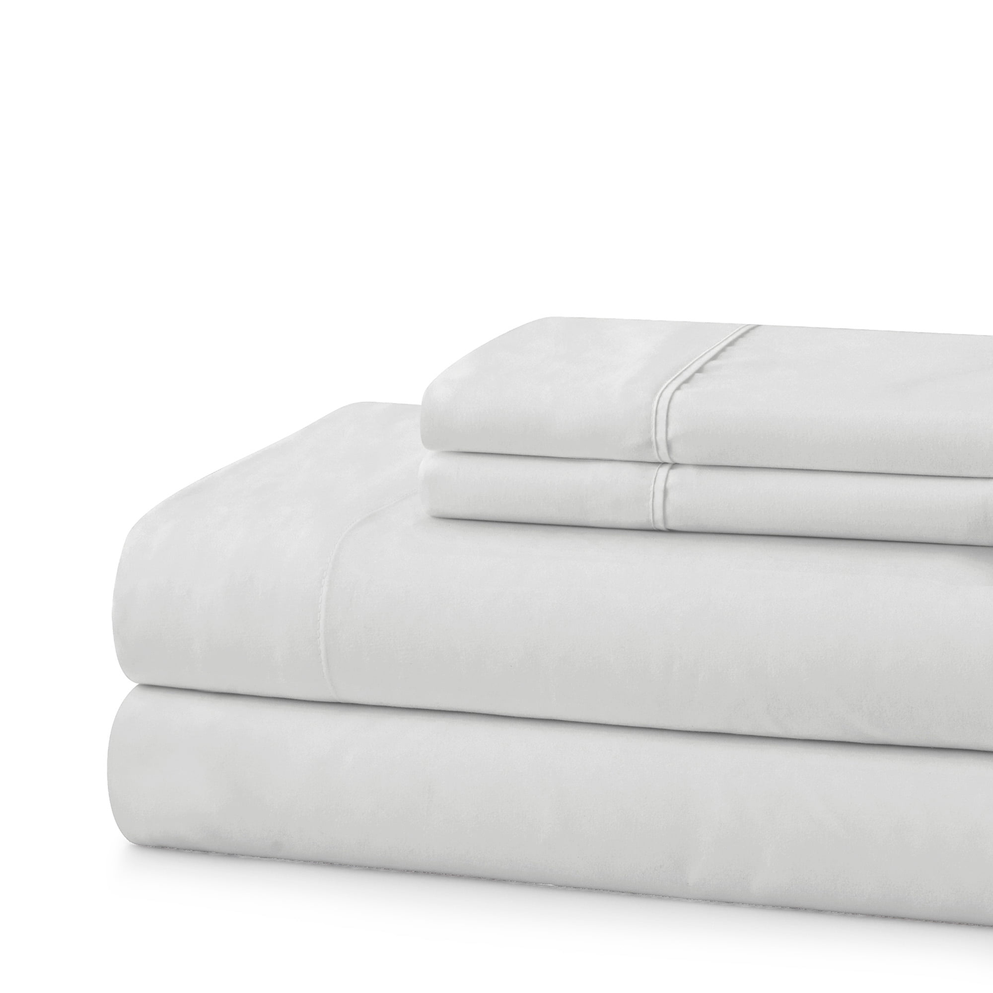 Sweet Home Collection 100% Combed Cotton Percale Sheet Set Made in Egypt 400 TC Silver King