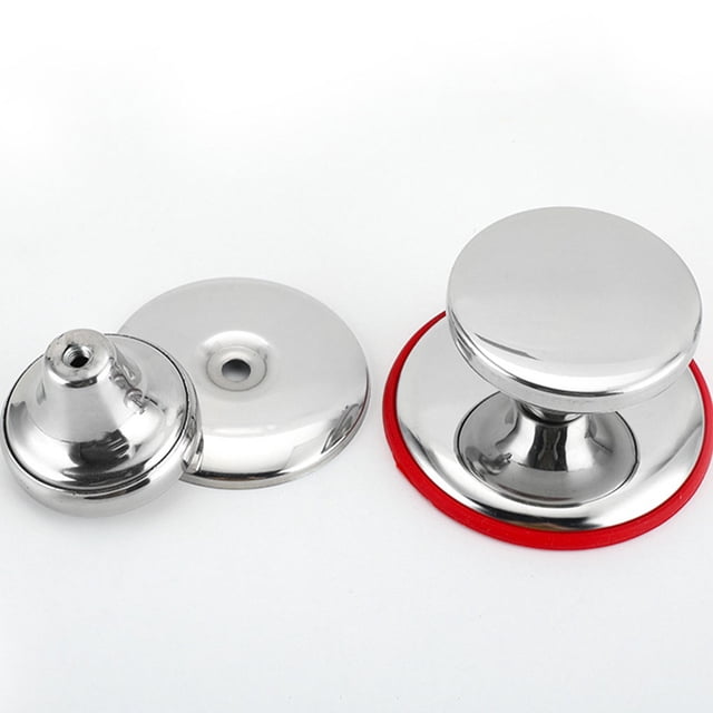 Ruiboury 2pieces Comfortable Grip Lid Handle With Fire Protection Suitable For Various Flat (Silver) trumpet