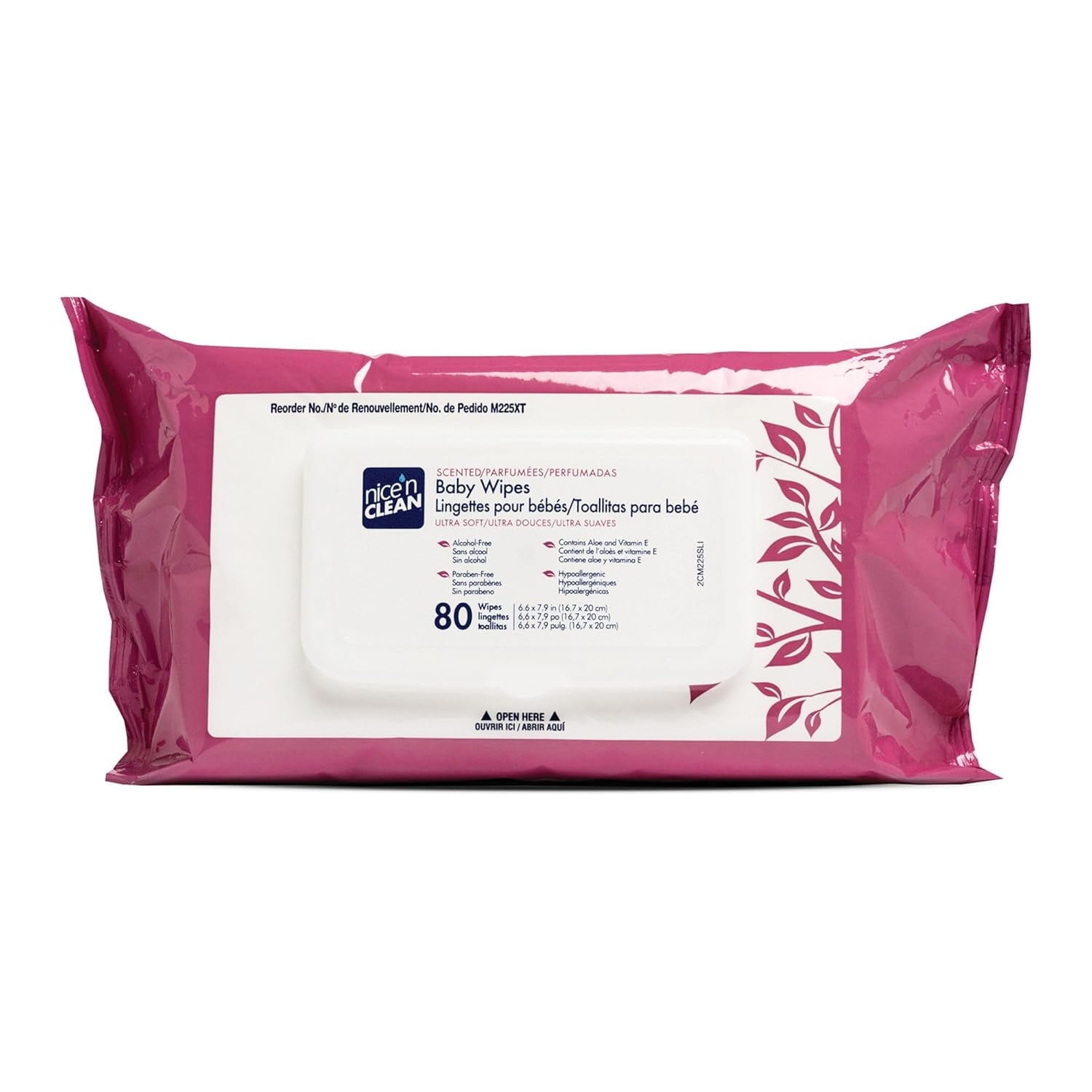 Nice 'N Clean Alcohol-Free Baby Wipes, Scented, 80 Count Tub