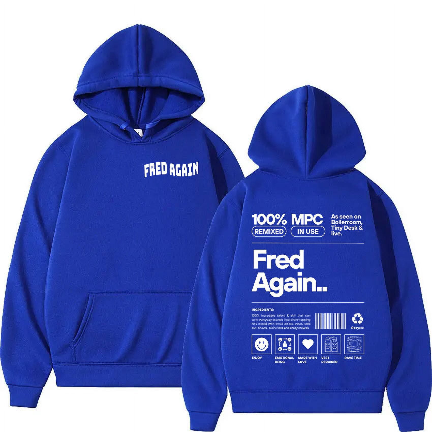 Fred Again Music Album Print Hoodie Men Women Hip Hop Fashion