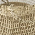 thumbnail image 5 of Mercana Light Brown Seagrass Woven Round Basket with Long Handle (Set of 2), 5 of 8