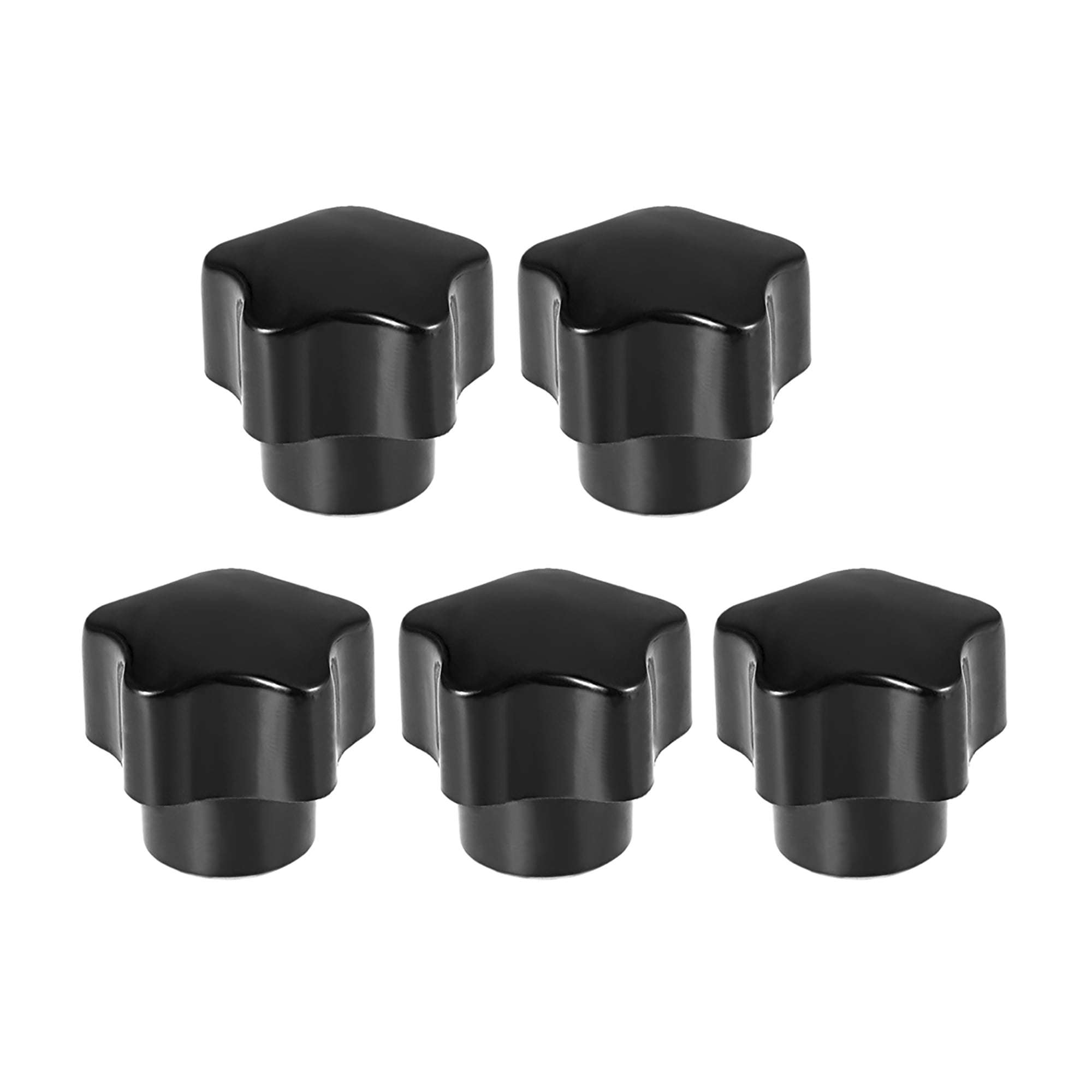 M5 Nut Thread Clamping Knob, Black Plastic 5 Star Knob Handle for
