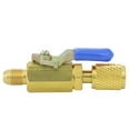 thumbnail image 1 of 1/4in Straight Brass Manual Shut off Valve R410A/R134A/R12 for Refrigeration Equipment(Blue), 1 of 8