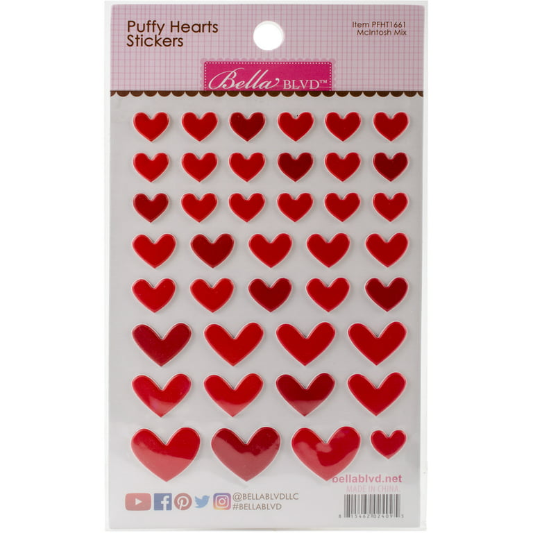 Puffy Heart Stickers - McIntosh Mix