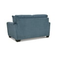 thumbnail image 4 of Benjara Caten 63 Inch Loveseat, Transitional Polyester, 2 Pillows, Muted Blue-Color:Muted BlueMaterial, 4 of 5