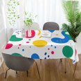 thumbnail image 3 of Yayeee Tablecloths 54" x 54" Rectangle Wrinkle Resistant Party Table Cover, Colorful Round, 3 of 8
