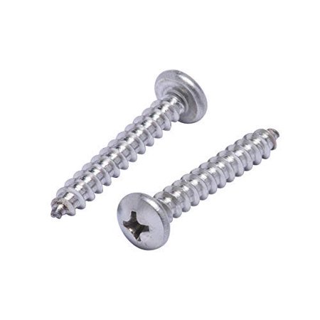 

#10 X 1-1/4 Stainless Pan Head Phillips Wood Screw (50pc) 18-8 (304) Stainless Steel Screws by Bolt Dropper