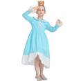thumbnail image 5 of Girls Princess Costume Set, Dress Crown Suit for Kids, Children's Fancy Birthday Party Gift Blue 3-4T, 5 of 5