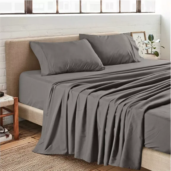 Huba Homes Bed Sheet Set 4 Piece 1800 Count Egyptian Comfort Deep Pocket Hotel Bed Sheets twin gray