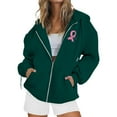thumbnail image 4 of YEJIMAN Sweatshirt for Women Breast Cancer Awareness Hoodies Ribbon Graphic Full Zip Up Oversized Fleece Jackets Clothes Zip Up Hoodie, 4 of 7