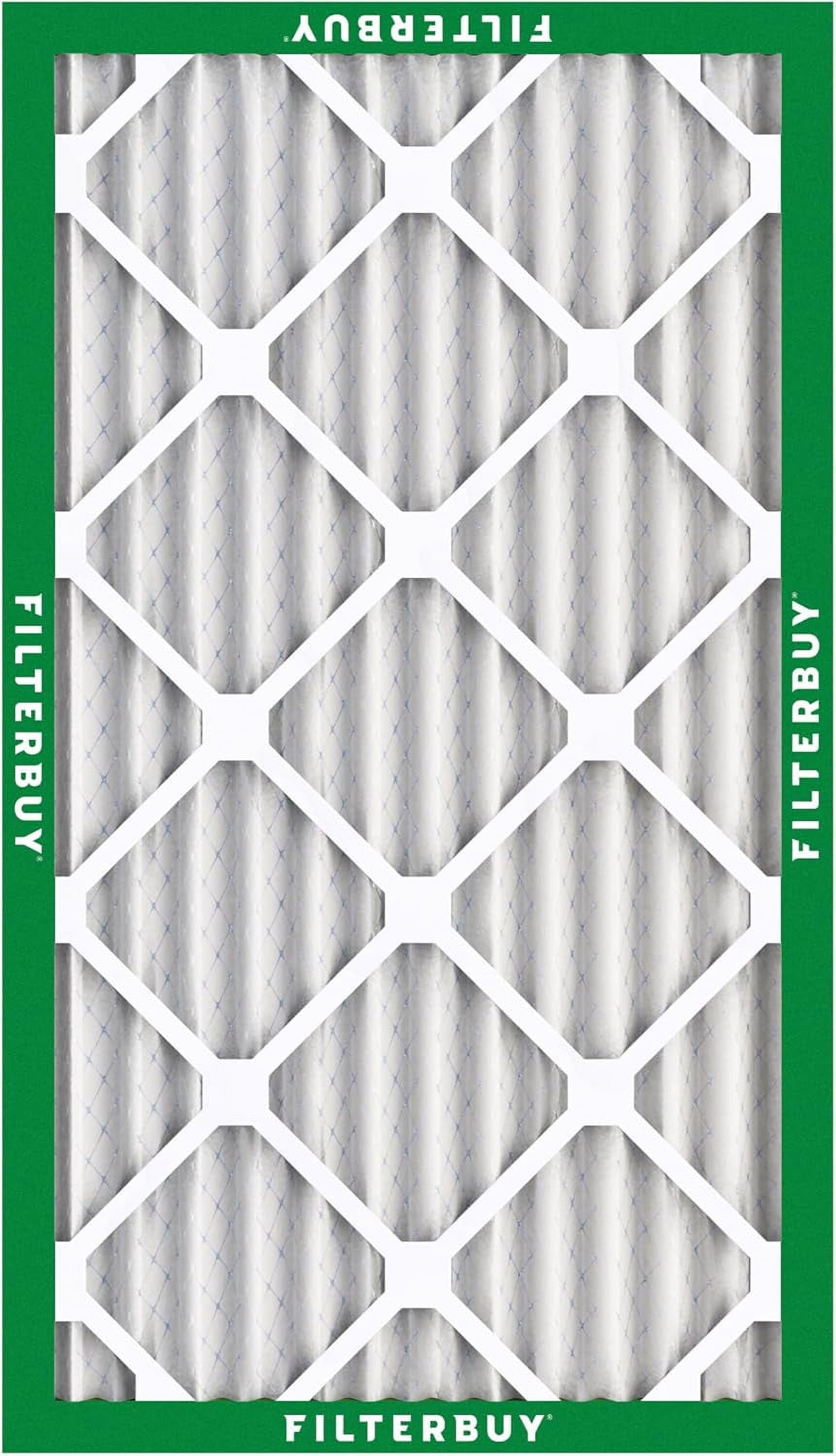 Filterbuy 16x25x2 Air Filter MERV 8 Dust Defense, Pleated HVAC AC Furnace Filter Replacement, 2-Pack