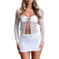 thumbnail image 2 of Conjunto de falda y top con retazos de encaje para mujer Conjunto ajustado de 2 piezas a juego Ropa de fiesta y club, 2 of 6