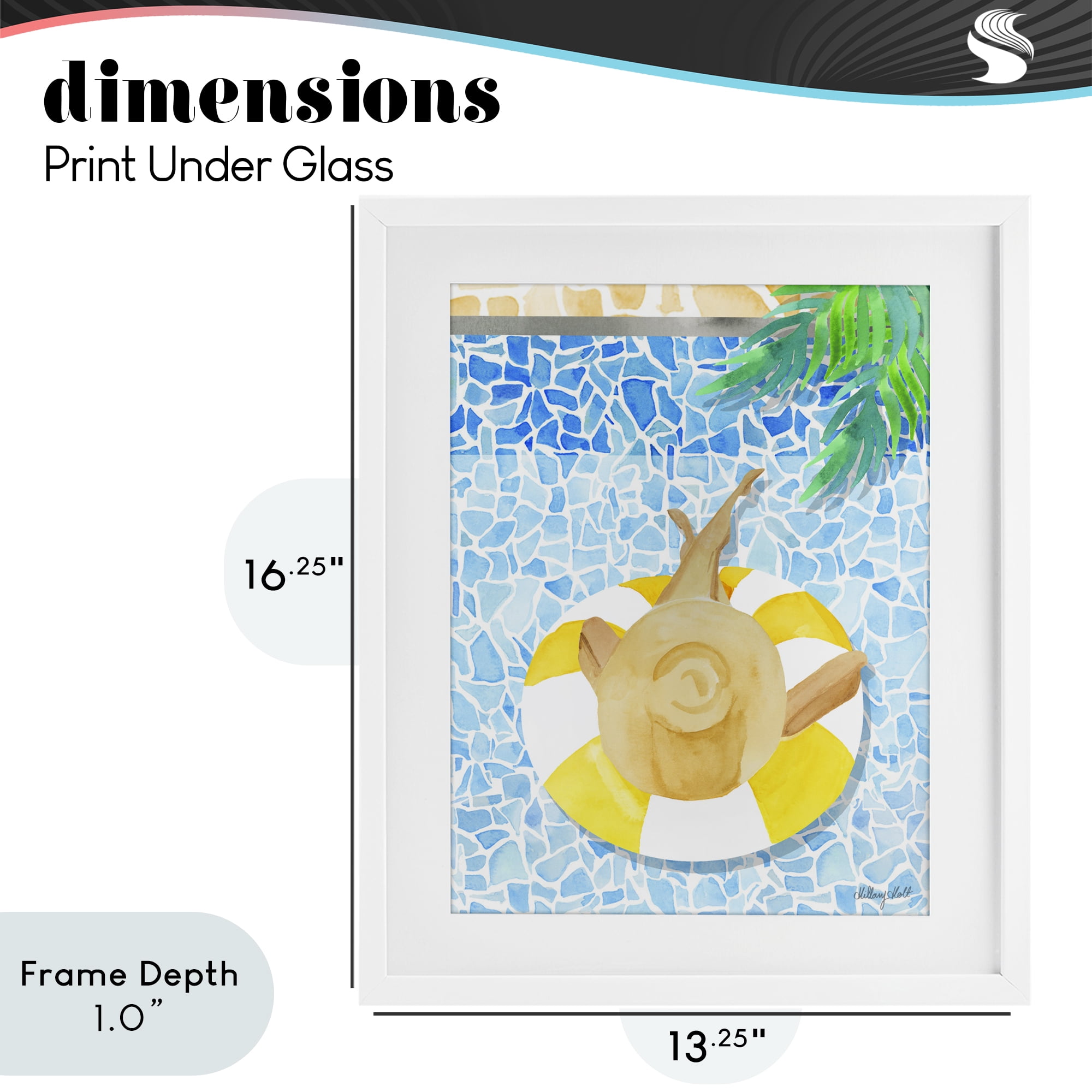 Stupell Industries Summer Poolside Drift White Framed Print Under Glass, design by Hillary Holt