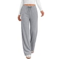 thumbnail image 4 of Fantaslook Womens Wide Leg Pants Casual Lounge Pull on Pant Soft Stretchy Trousers with Pockets for Daily Work Travel, 4 of 9