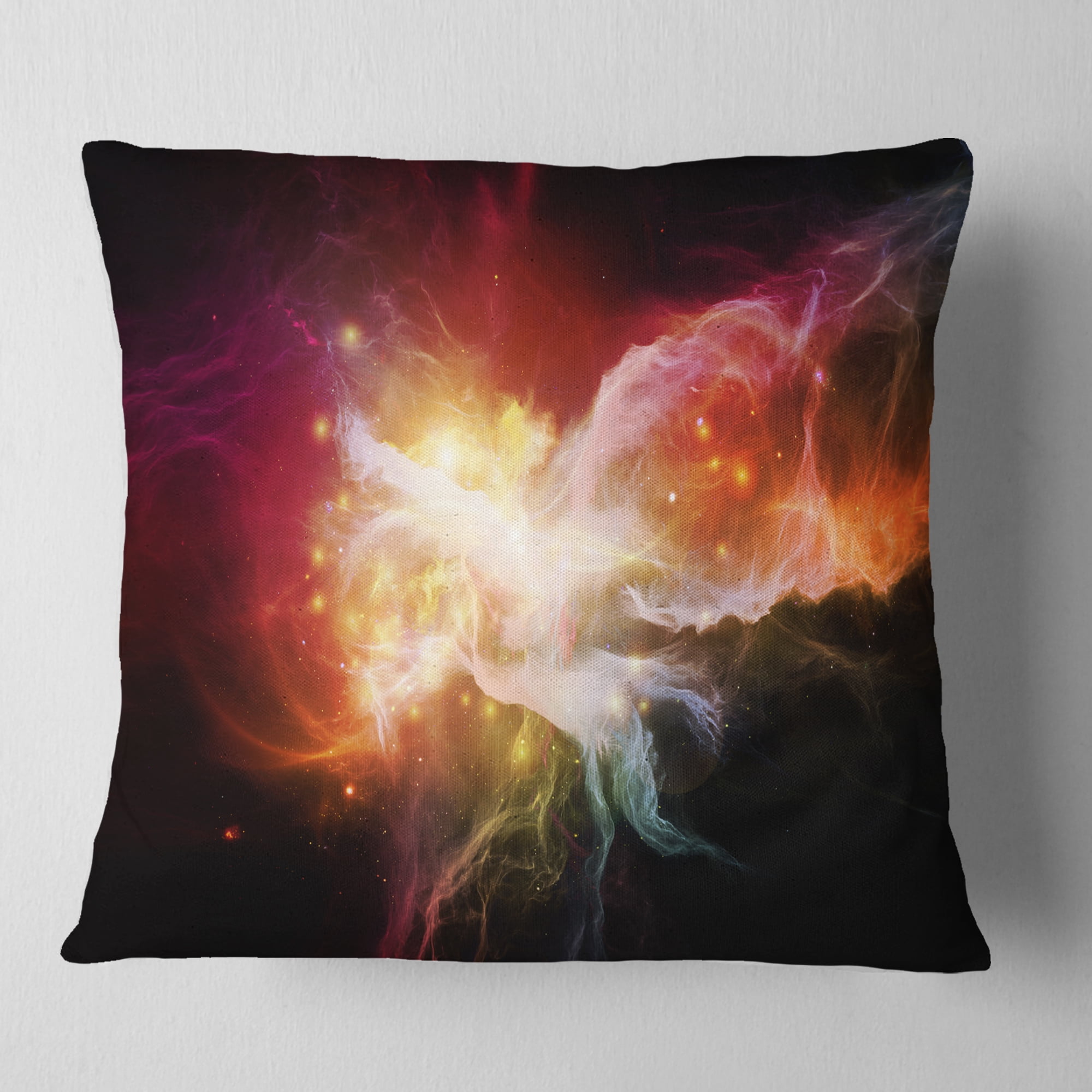 Designart Elegance of Nebulae - Abstract Throw Pillow - 18x18