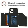 thumbnail image 6 of Elehold Lanyard Wallet Case for iPhone 14 6.1 Inch Max Premium vegan leather with Wrist Strap,Shockproof Magnetic Buckle Flip Kickstand Credit Card Slots Anti-Scratch Protective Cover,Black, 6 of 6