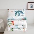thumbnail image 5 of jejeloiu Watercolor Sea Turtle Twin Comforter Sets,Coral Reef Print Bedding Set For Boys,Blue White,Polkadot Reversible,2 Pieces,1 Comforter and 1 Pillowcase, 5 of 7