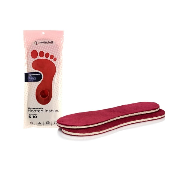 Snook-Ease Reusable Heated Slipper Shoe Inserts for Instantly Warm Feet, Women's One Size