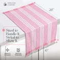 thumbnail image 4 of HEIRLOOM COMFORT Rose Pink Monochrome Stripe Kitchen Towels 12 Pack, 16x26 Inch, 100% Cotton, Super Absorbent & Quick Dry, Durable, Fringed Dish Towel for Drying Dishes, Washable, Everyday Use, 4 of 7