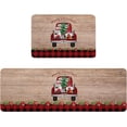 thumbnail image 3 of Kitchen Rug Mat Christmas Truck Gnome, Set of 2, Anti-Fatigue Non-Skid Washable Kitchen Runner Rugs, Buffalo Check Wood Soft Comfort Rug for Kitchen, Floor Home, Front of Sink, Laundry, 3 of 6