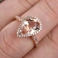 thumbnail image 2 of Milgrain 8x5mm Pear Shape 1.75 Carat Pink Morganite Engagement Ring 10k Rose Gold Morganite Ring Wedding Ring Art deco Antique style, 2 of 5