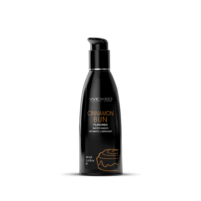 Wicked Aqua Flavored Water Based Personal Lubricant, Cinnamon Bun, 2 oz