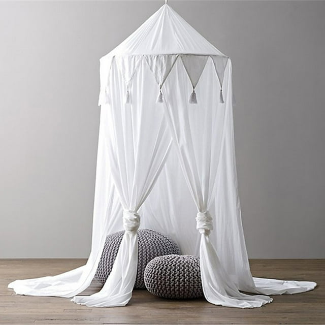 Cubierta ajustada para cuna para niños, cúpula redonda para niños, tienda de juegos para interior y exterior, decoración para casa colgante, rincón de lectura, lona de algodón Coral Levamdar 2028265-1