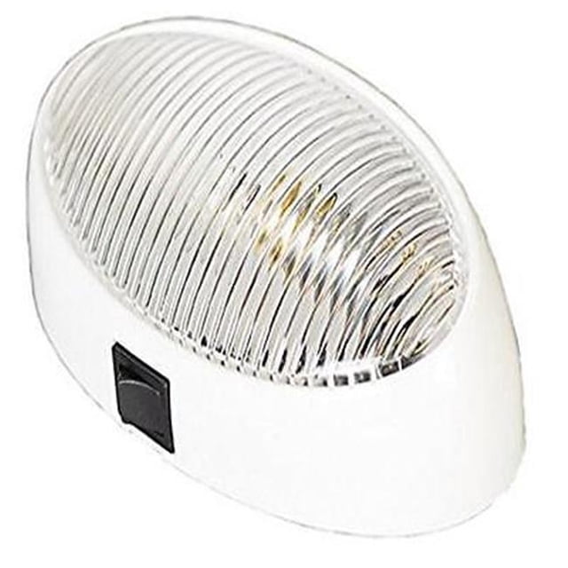 Porch Light with Clear Lens & White Switch Base