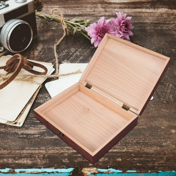 CHICHUMID 1Pc Decorative Wood Storage Box for Home Decoration and Desktop Organization 10.2x7.9x2.4in