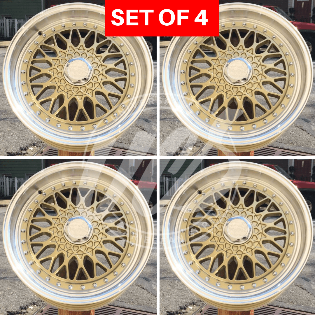 NEW 15 inch x 7 Alloy Wheels Rims Bolt Pattern 4x100/114.3 Gold