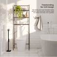 thumbnail image 2 of Home Zone Living 3-Tier Over the Toilet Bathroom Storage Organizer with Wide Stabilizing Base, Matte Black, 2 of 7