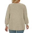 thumbnail image 4 of NISVIYA Womens Plus Size Tops Fall Casual Loose Fit Crew-Neck Tees Lightweight Puff Sleeve Sweatshirts, 4 of 7