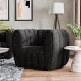 thumbnail image 5 of Furniture of America Totulem Boucle Fabric Channel Tufted Arm Chair in Black, 5 of 14