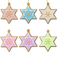 thumbnail image 2 of Qwtwty Christmas Decor Christmas Snowflake Ornaments Set of 12 Colorful Gingerbread Star Hanging Decorations for Xmas Tree Holiday Party Winter Home Decor, 2 of 6