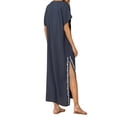 thumbnail image 2 of KOMOO Women Bikini Cover Up V-Neck Split Loose Bohemia Dress Caftans Beach Dress Oversize, 2 of 3