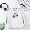 thumbnail image 4 of Toddler Girls Hoodies Sweatshirts Kids Pullover Football Print Hooded Sweatshirt Girls Outerwear Clothes White Size 3-4T, 4 of 4