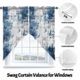 thumbnail image 3 of Abstract Stitching Swag Curtain Valance for Windows, Gray Blue Mottled Texture Window Treatments Short Swag Topper for Kitchen Windows Bathroom Bedroom, 36"x63", 3 of 8
