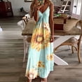 thumbnail image 2 of Summer Casual Dress for Womens Sleeveless Summer Sexy V Neck Spaghetti Strap Long Sundress Loose Beach Maxi Dresses, 2 of 5