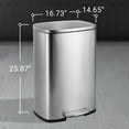 thumbnail image 4 of happimess Connor Rectangular 13.2-Gallon Trash Can with Soft-Close Lid and FREE Mini Trash Can, Platinum Silver, HPM1006A, 4 of 10