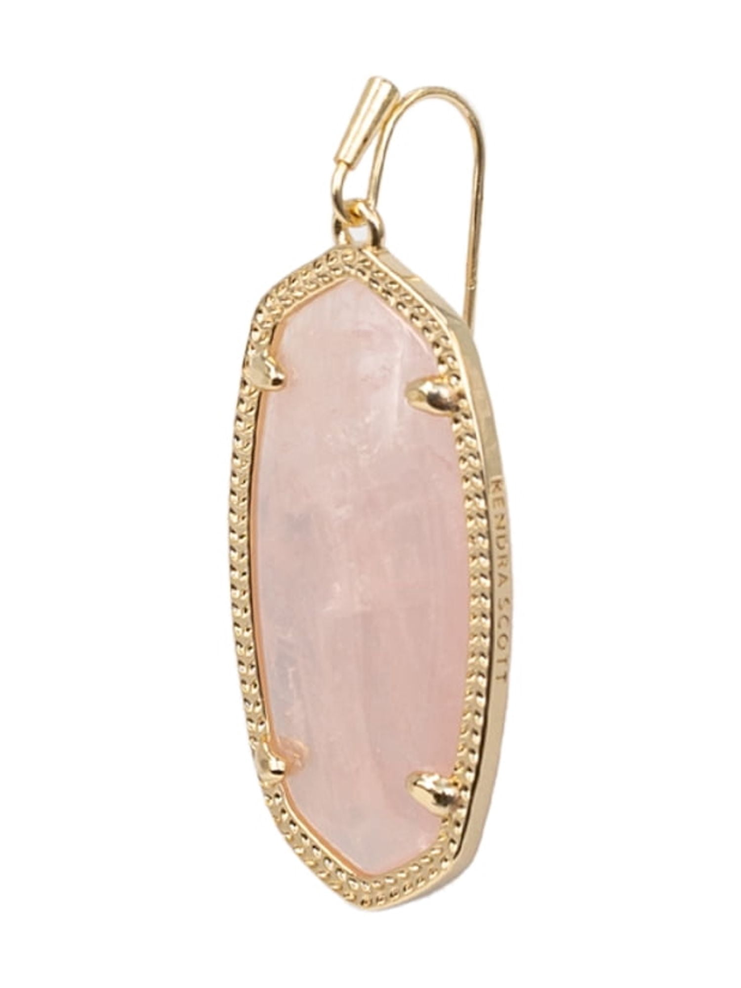 Signature Elle Gold Plated Rose Quartz Drop Earrings - 4217708872